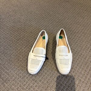 White leather Italy ladies loafers